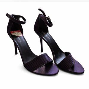 Nine West Purple Satin Ankle Strap Heels – Size 10